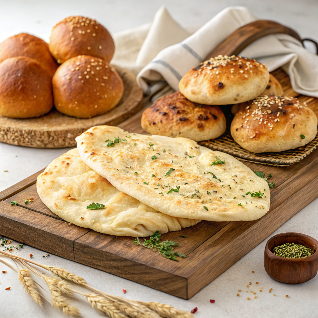 Fresh bread and naan